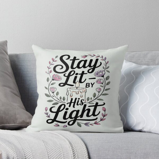 Stay Lit in his light Pillow